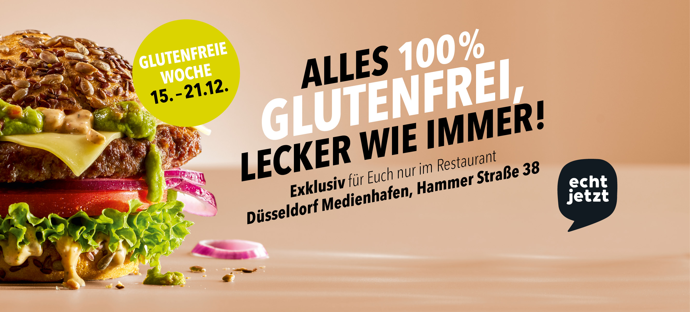 Glutenfreie Woche HANS IM GLÜCK Düsseldorf Medienhafen Glutenfreie Woche – HANS IM GLÜCK Düsseldorf Medienhafen, 15.–21. Dezember