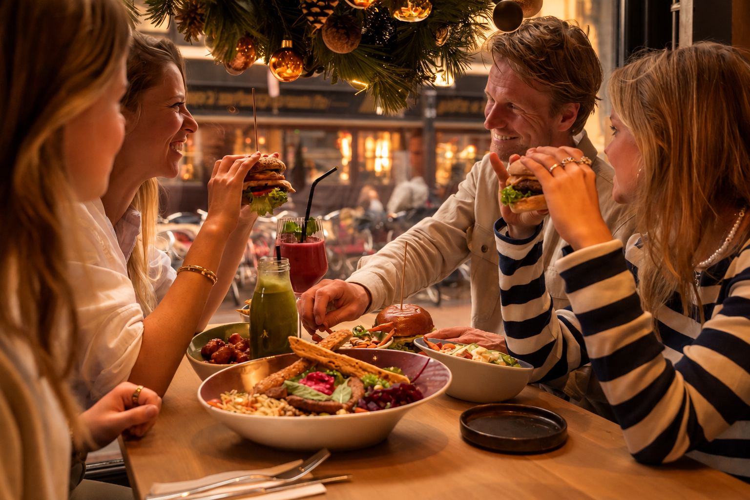 Gemeinsame Weihnachtsfeier bei HANS IM GLÜCK mit Burgern und Bowls