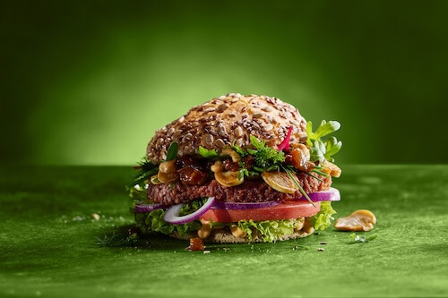 Mushroom Magic vegan burger at HANS IM GLÜCK Amsterdam