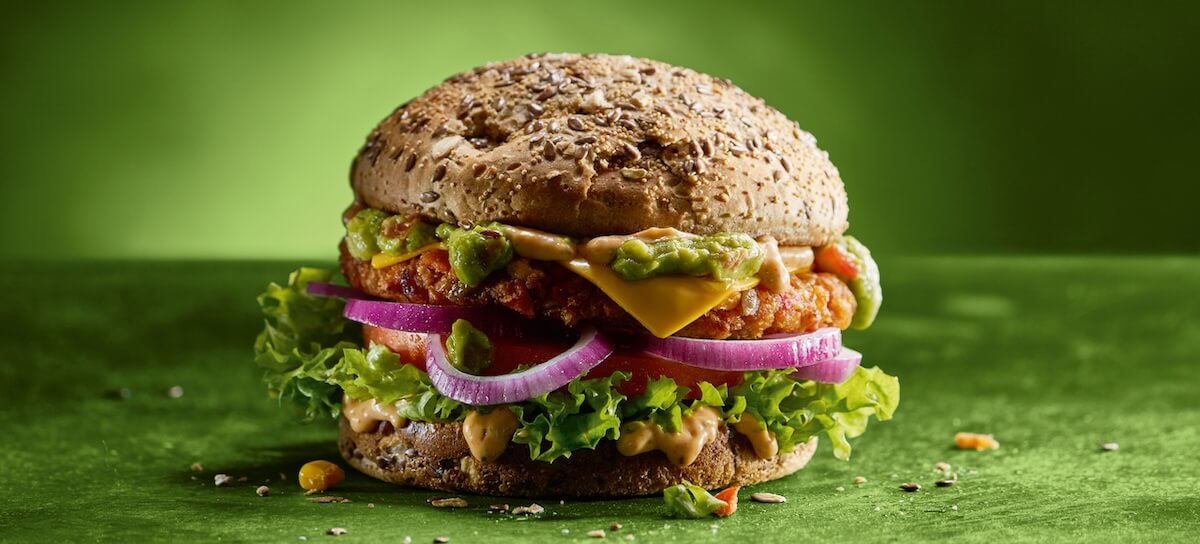 Vegan burger at HANS IM GLÜCK Amsterdam