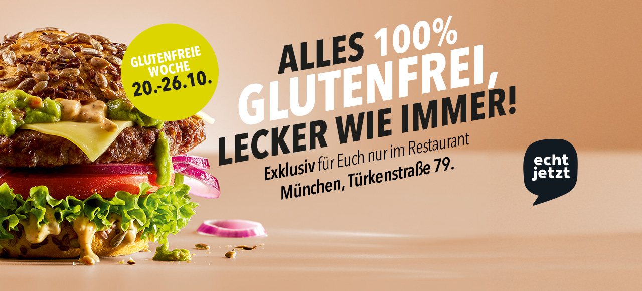Glutenfreie Woche im HANS IM GLÜCK München Türkenstraße – 100 % glutenfreie Speisen vom 20. bis 26. Oktober